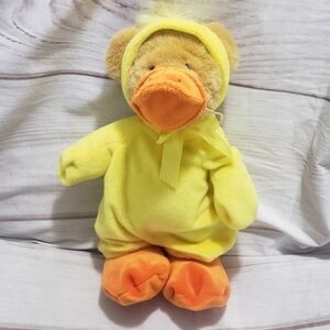 Ganz Wee Bear Village Quacks Teddy Bear In Duck Costume 10" Plush Stuffed Animal